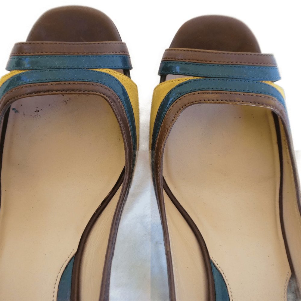 Cole Haan x Nike Air Block Heels Suede Leather Sling Back Buckle Strap 9.5 B - Picture 6 of 10